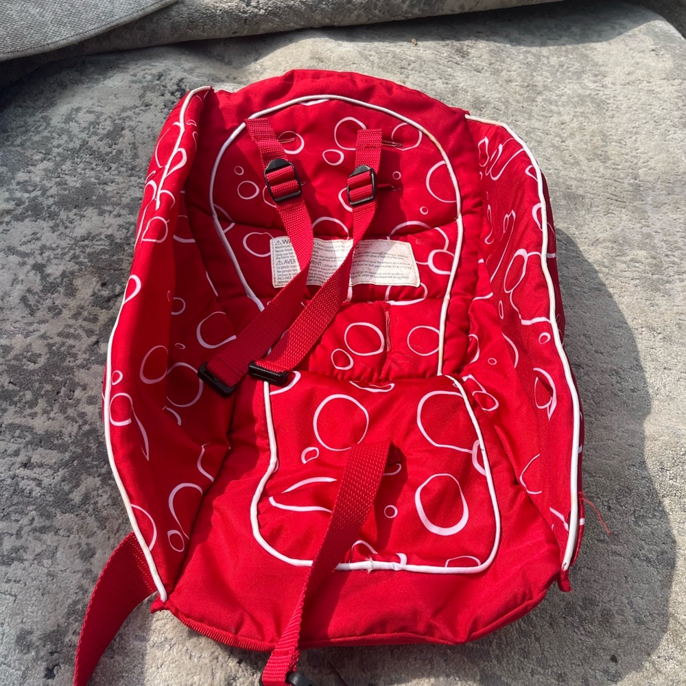 Red Kids Backpack with White Circle Pattern